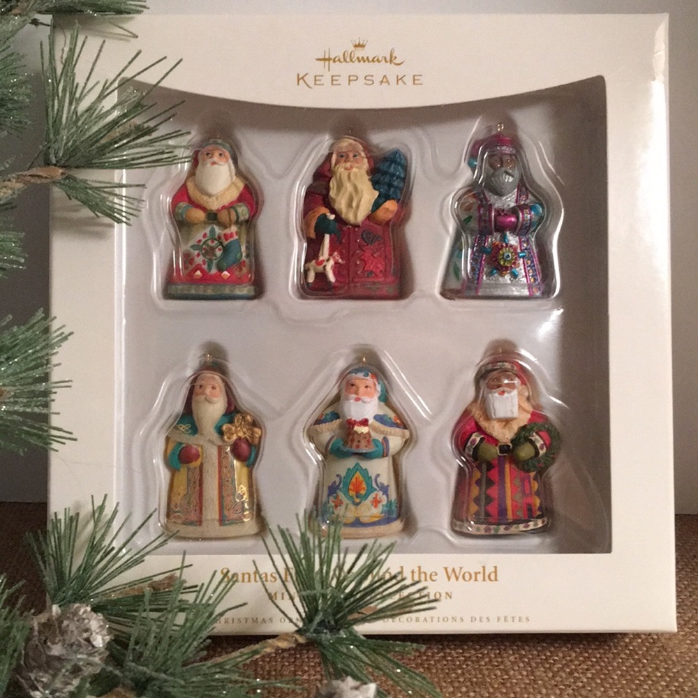 NIB 2006 Santas From Around The World Miniature Collection Hallmark Ornaments